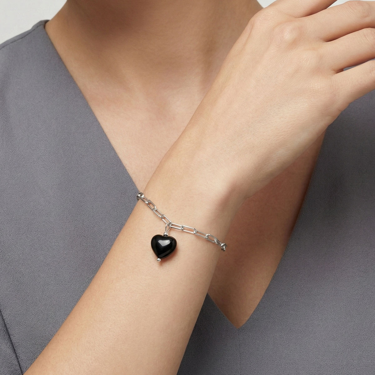 obsidian-heart-sterling-silver-bracelet-wearing