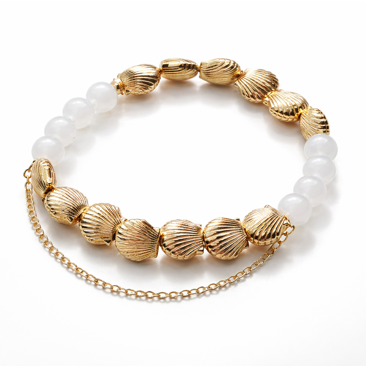 white-chalcedony-shell-gold-bracelet-product