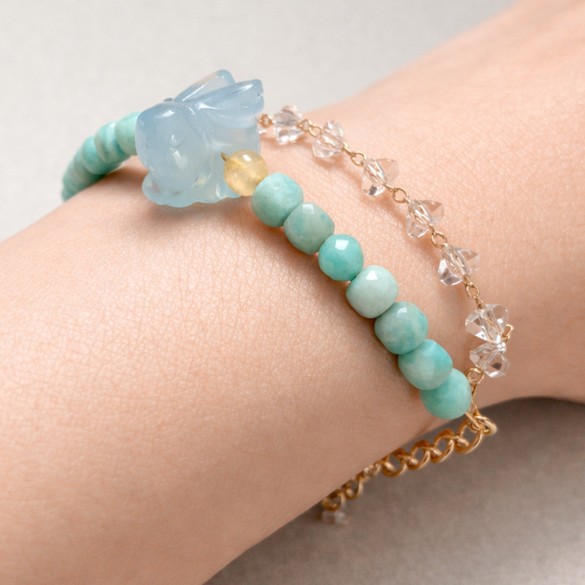cute-rabbit-blue-chalcedony-amazonite-bracelet-wrist-closeup
