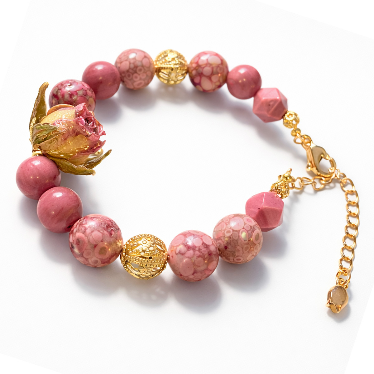 rose-coral-stone-gold-bracelet-angle