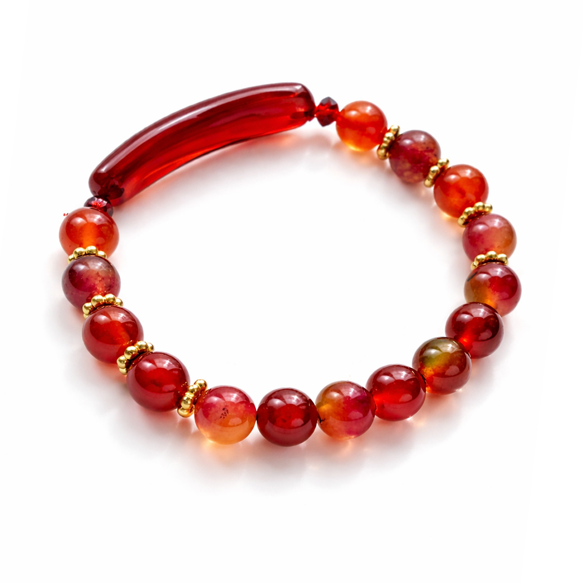 red-agate-watermelon-tourmaline-bracelet-white-background.