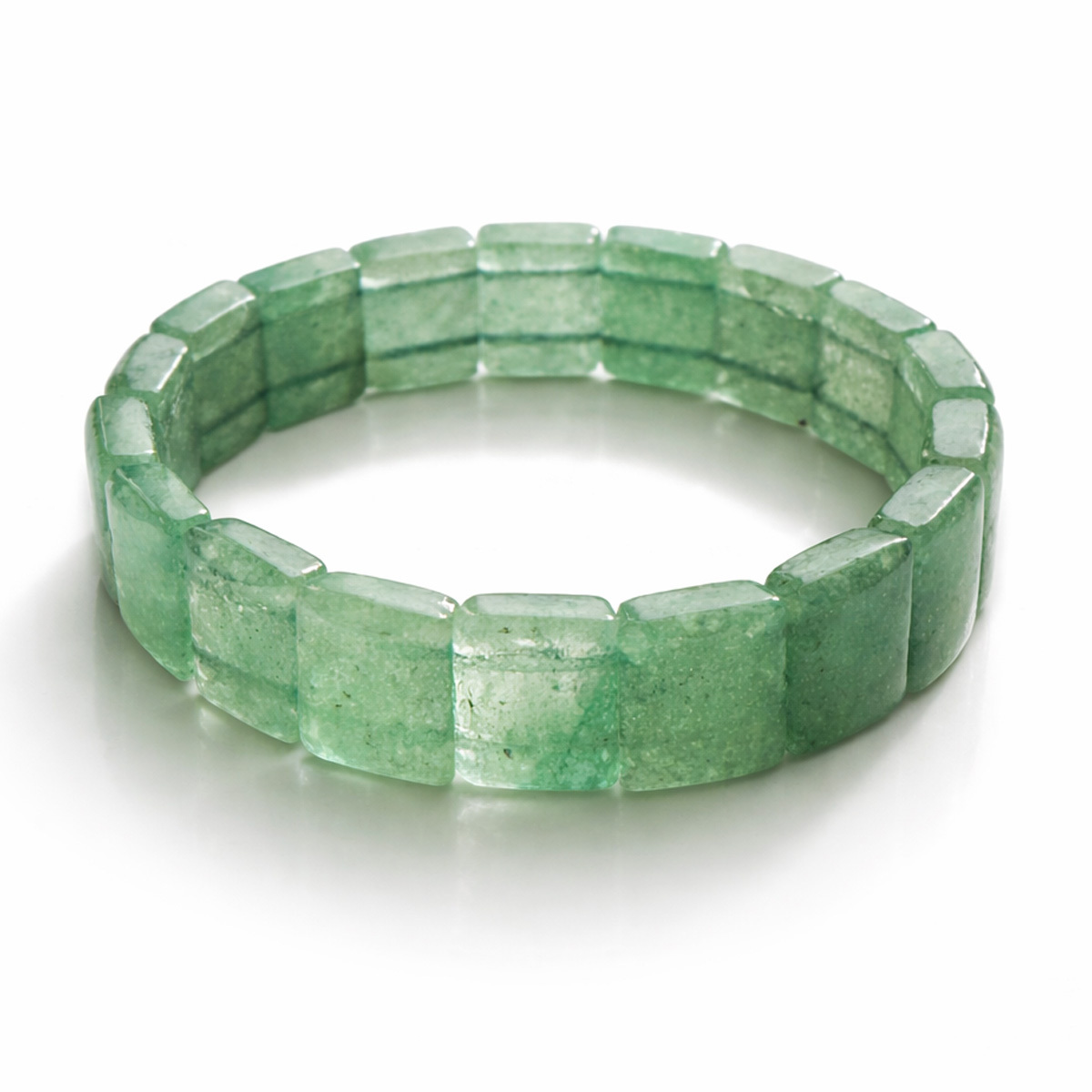 green-strawberry-quartz-square-bracelet-white-background