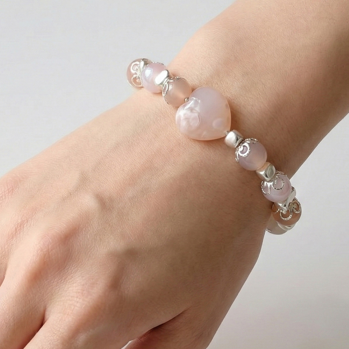 sakura-crystal-orange-moonstone-bracelet-wear-on-hand-2
