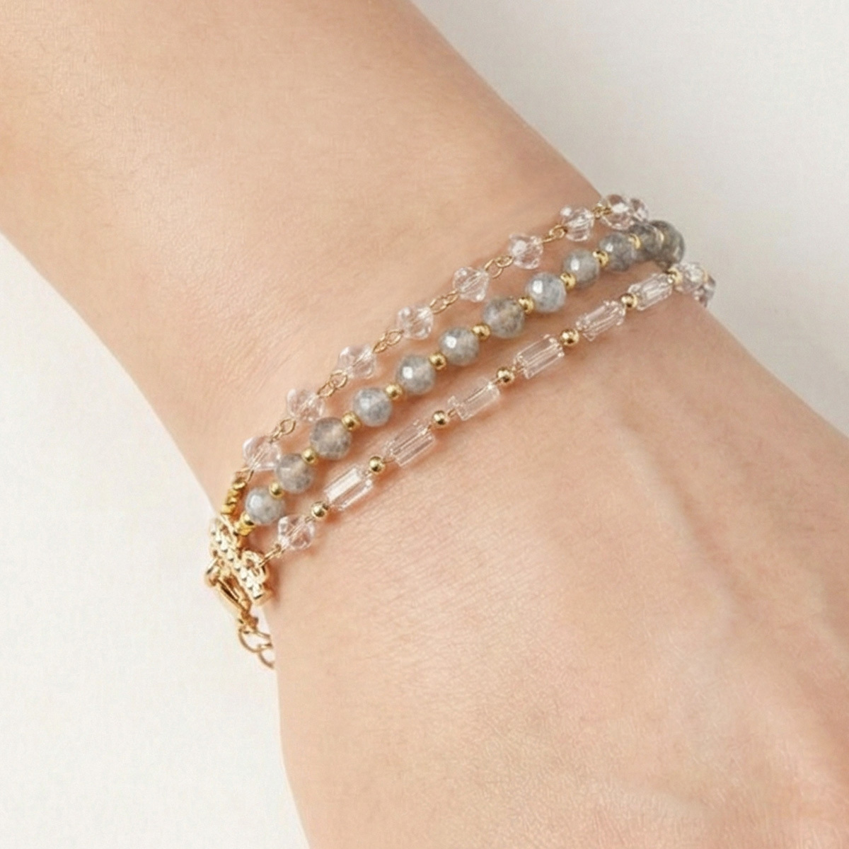 藍灰月光石水晶夜輝手鍊