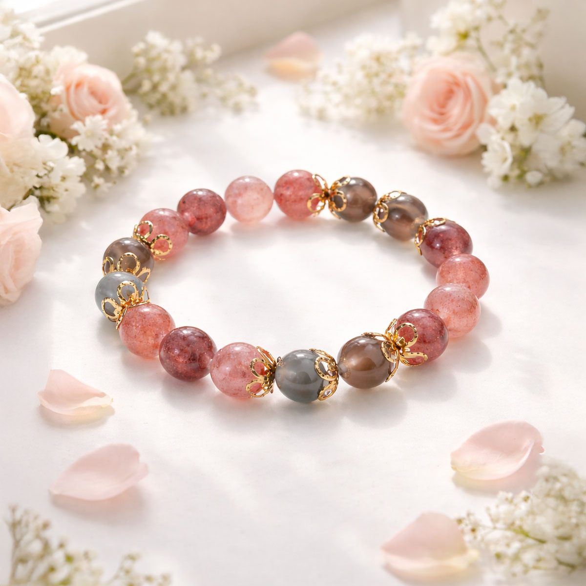 strawberry-smoky-quartz-flower-bracelet-window-floral-scene