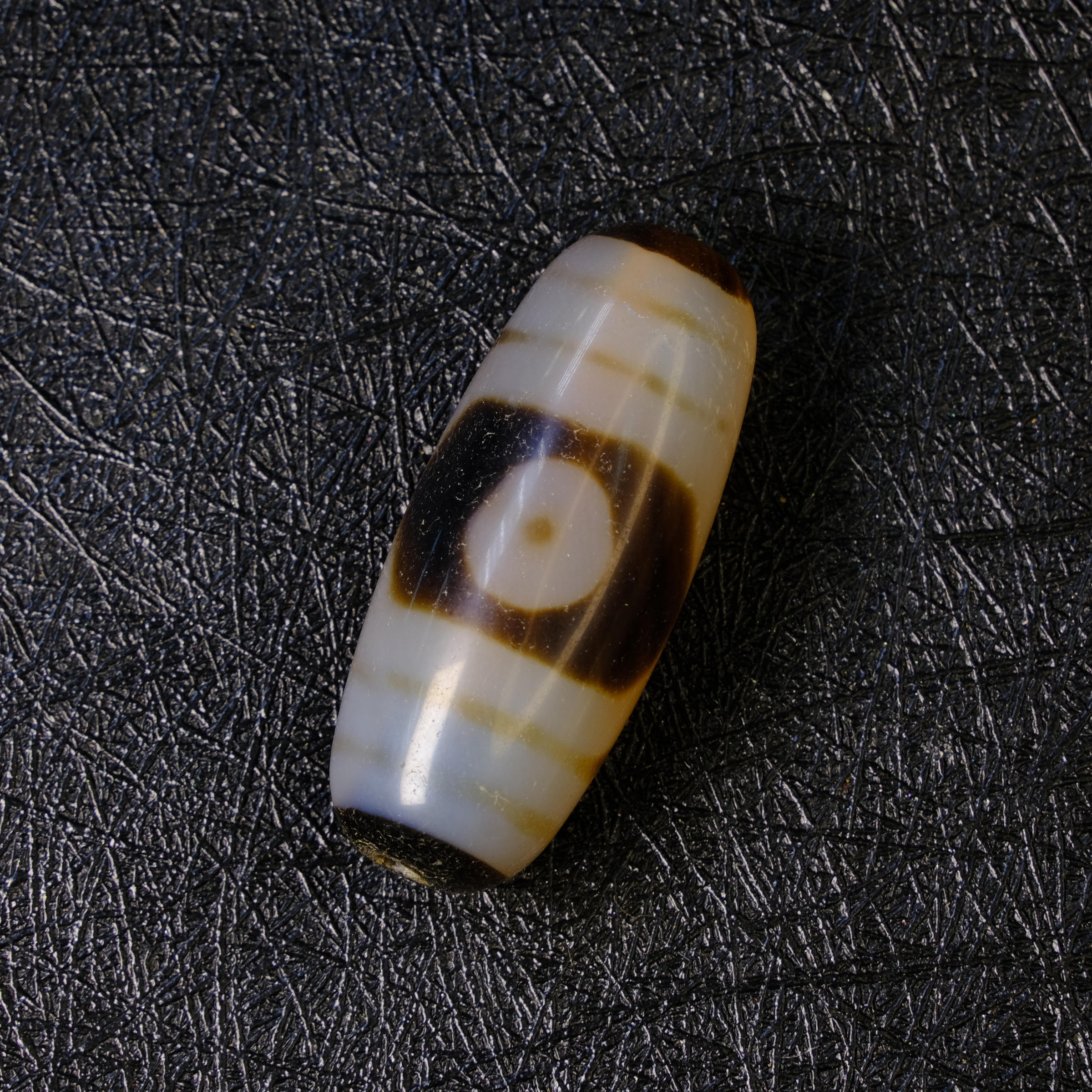 三眼天珠 三眼天珠（さんがんてんじゅ） ラウンド12mm グリーン×ブラウン