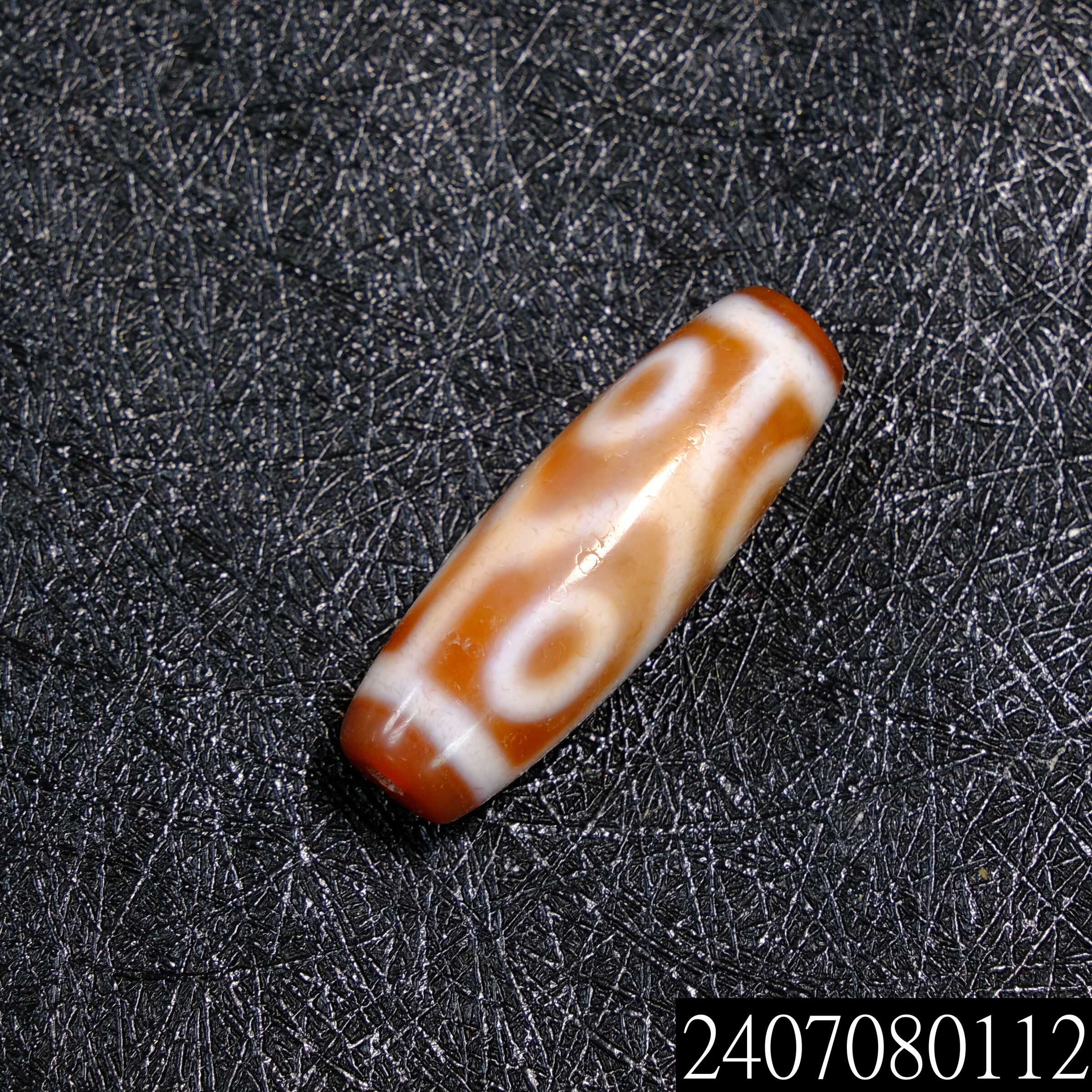 1136藏伝-強烈亀甲六眼龍紋天珠｜各種パーツ