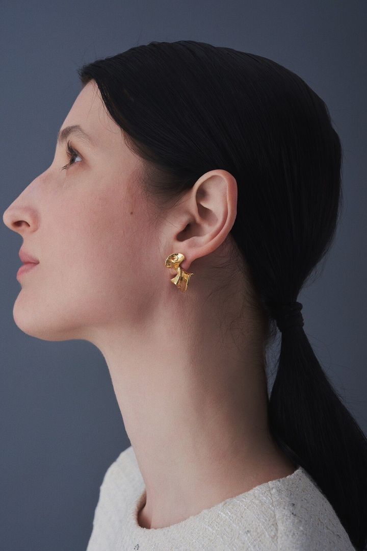金色法式螺旋耳環 Carousel Earrings