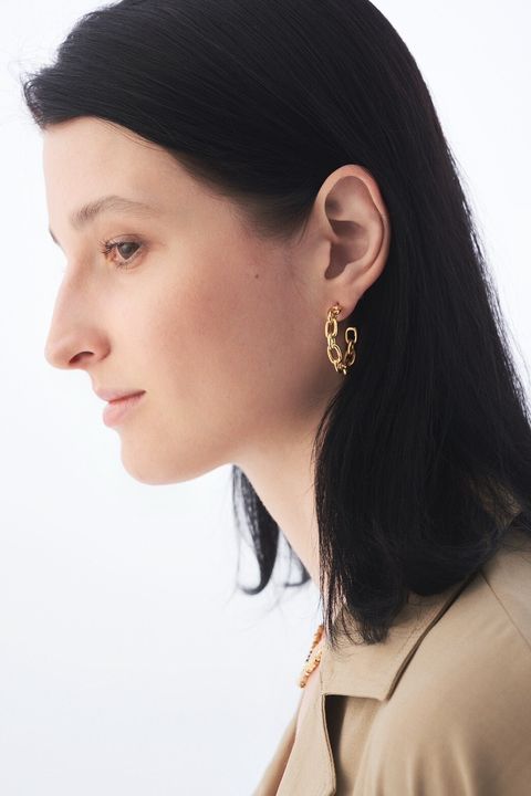 硬金古銅耳環 Gold Chain Hoop Earrings