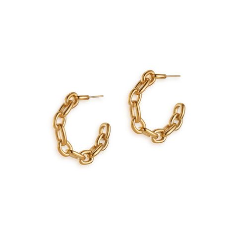 硬金古銅耳環 Gold Chain Hoop Earrings