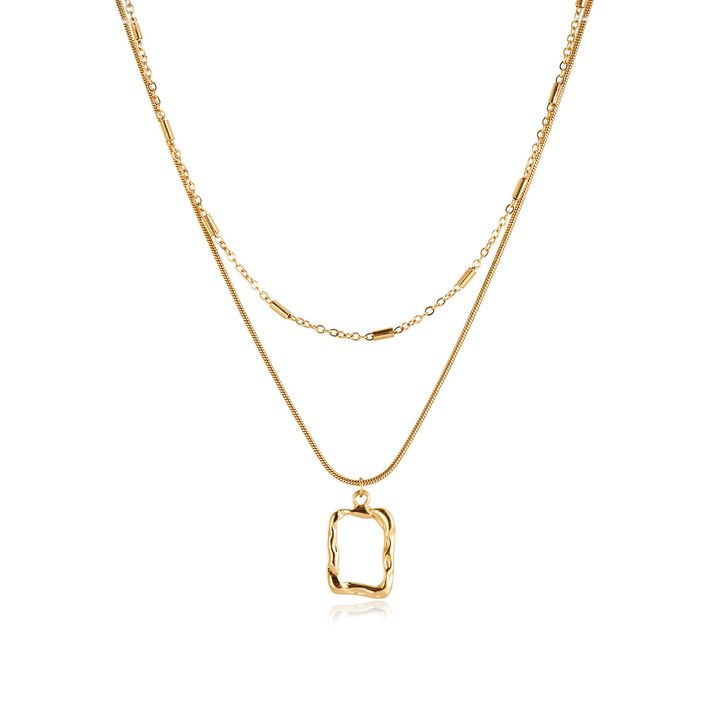 金色畫框雙層項鍊 1999 Frame Necklace