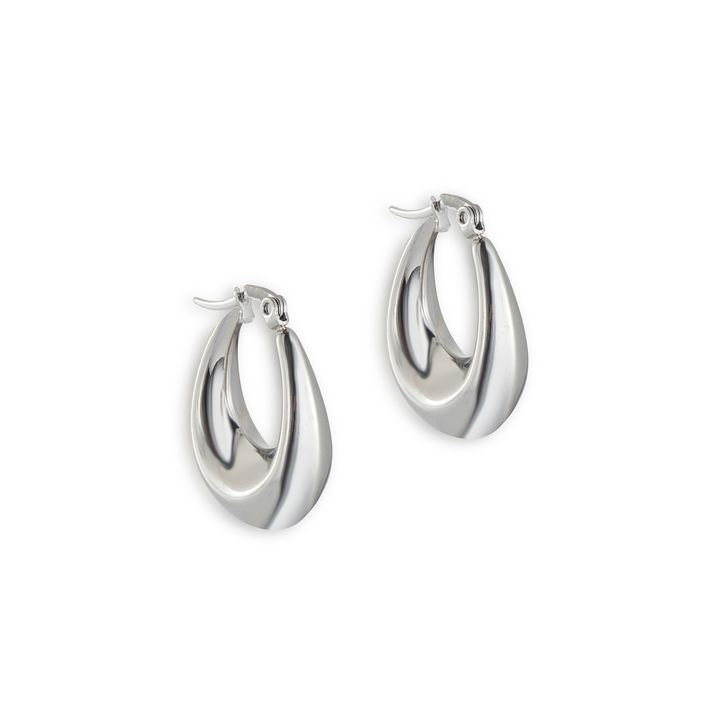 馬蹄形經典白金色耳環 The Zone Earrings
