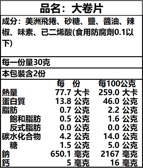 大捲片60克