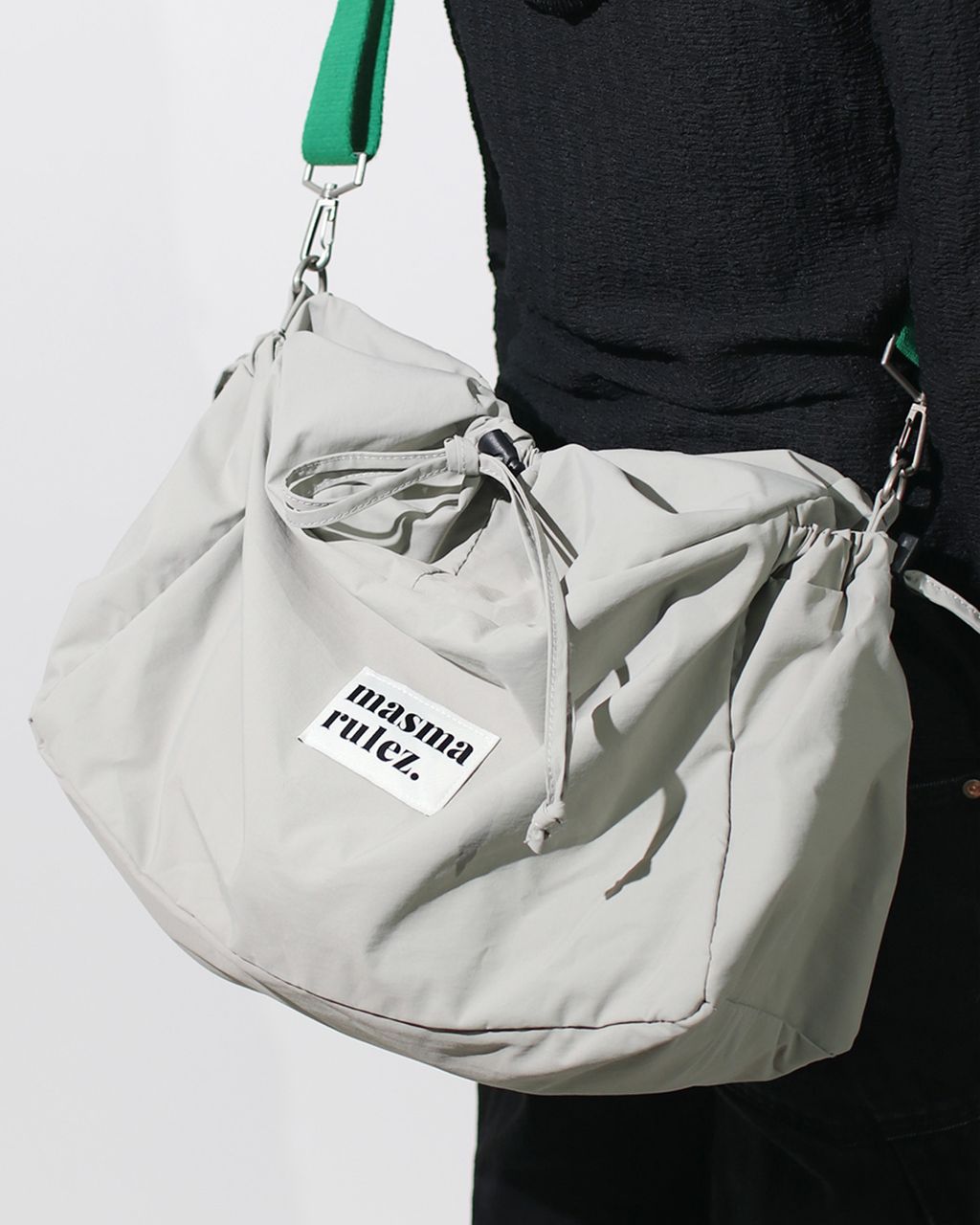 MASMARULEZ DAILY STRING BOBU BAG-GRAY 銀灰抽繩波布包– XOX MASMARULEZ DAILY STRING BOBU BAG-GRAY 銀灰抽繩波布包– XOX