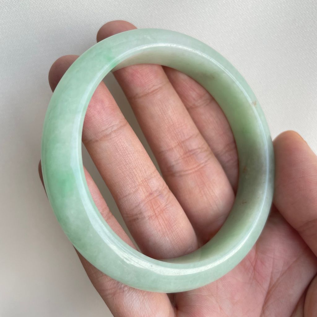 10558 57.7mm Light Green Jadeite Bangle EJade Fine Jewellery