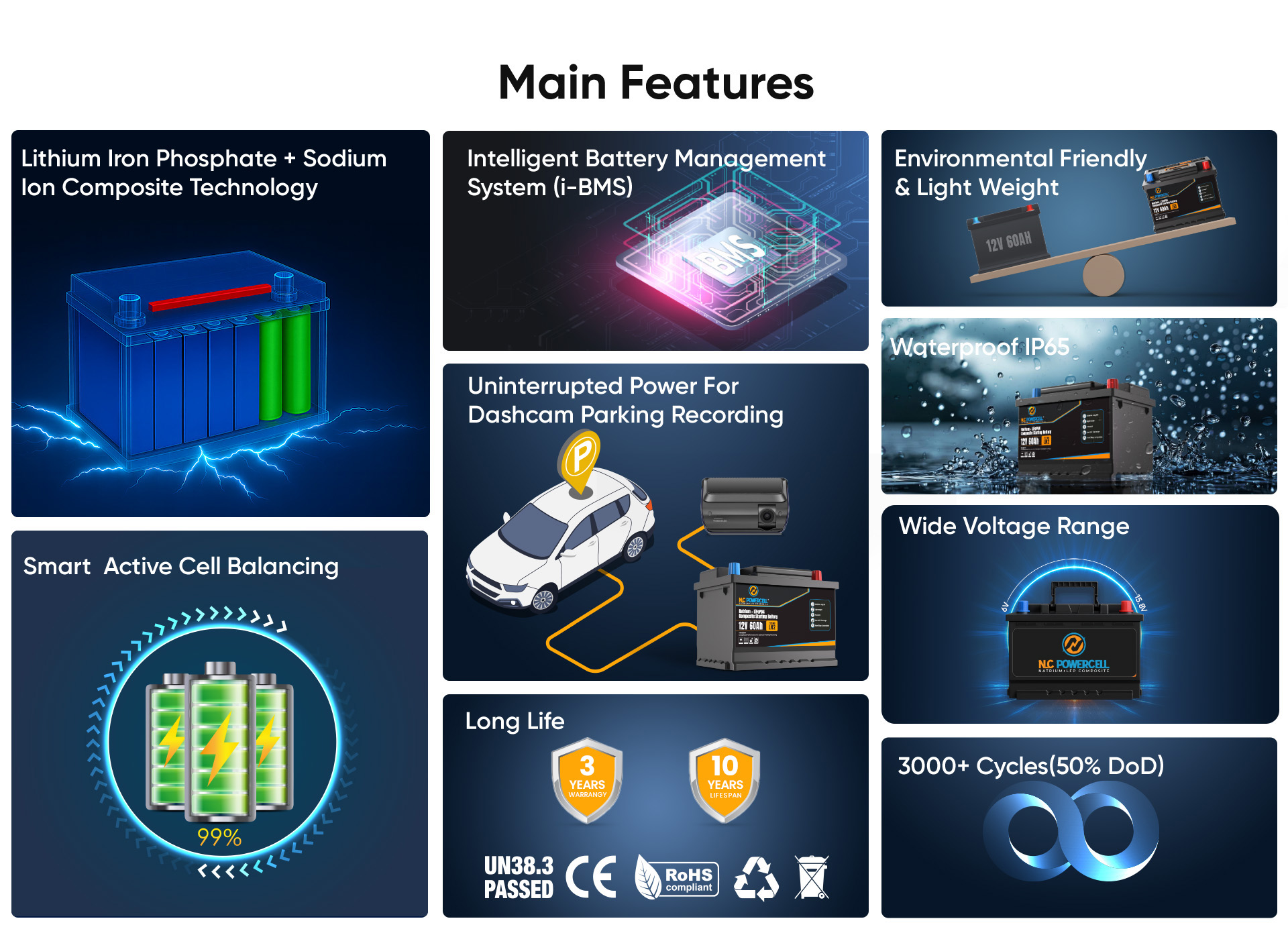 features battery LN2-2