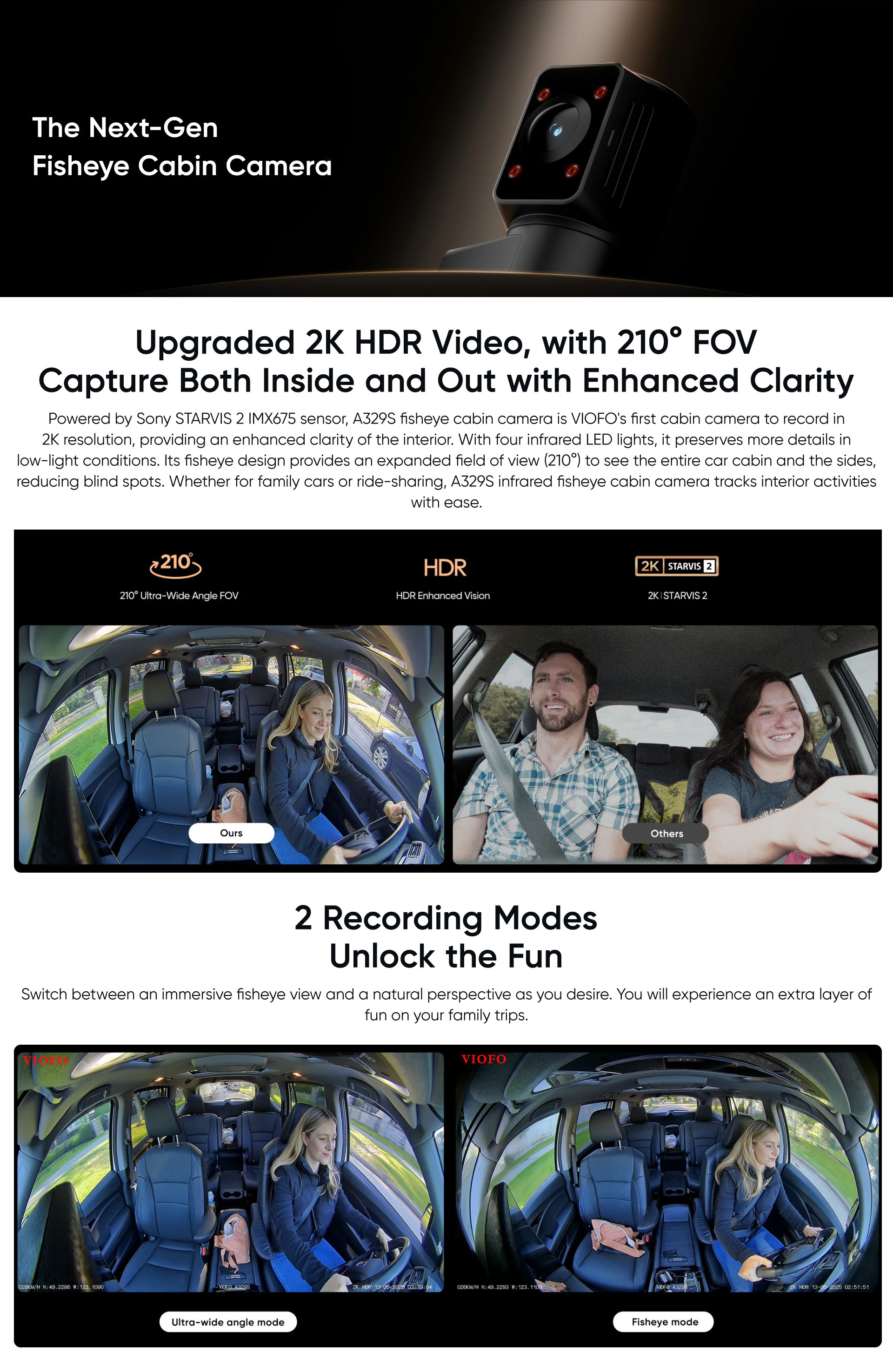 viofo 4K A329S dashcam 3CH-5