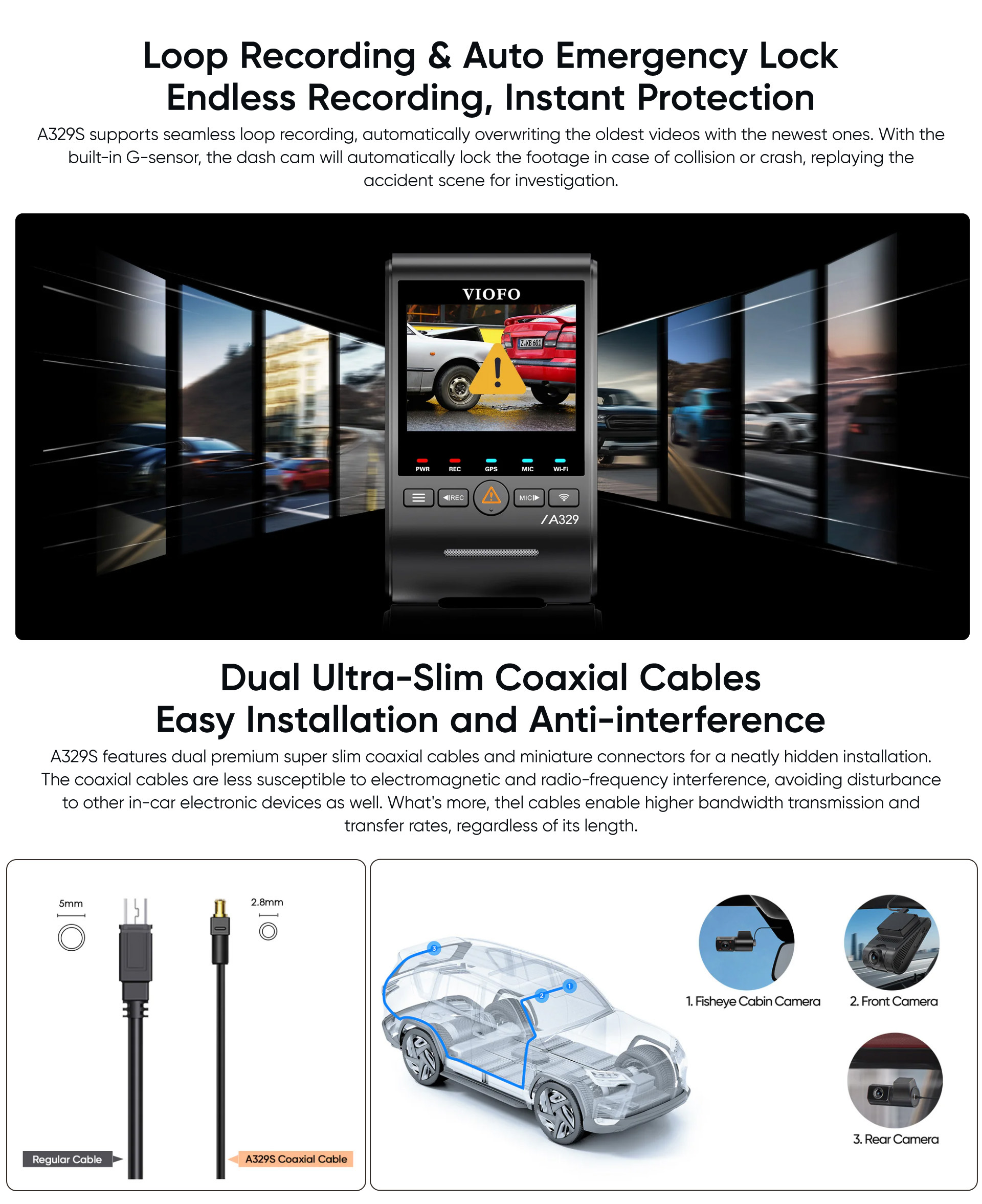 viofo 4K A329S dashcam 3CH-16