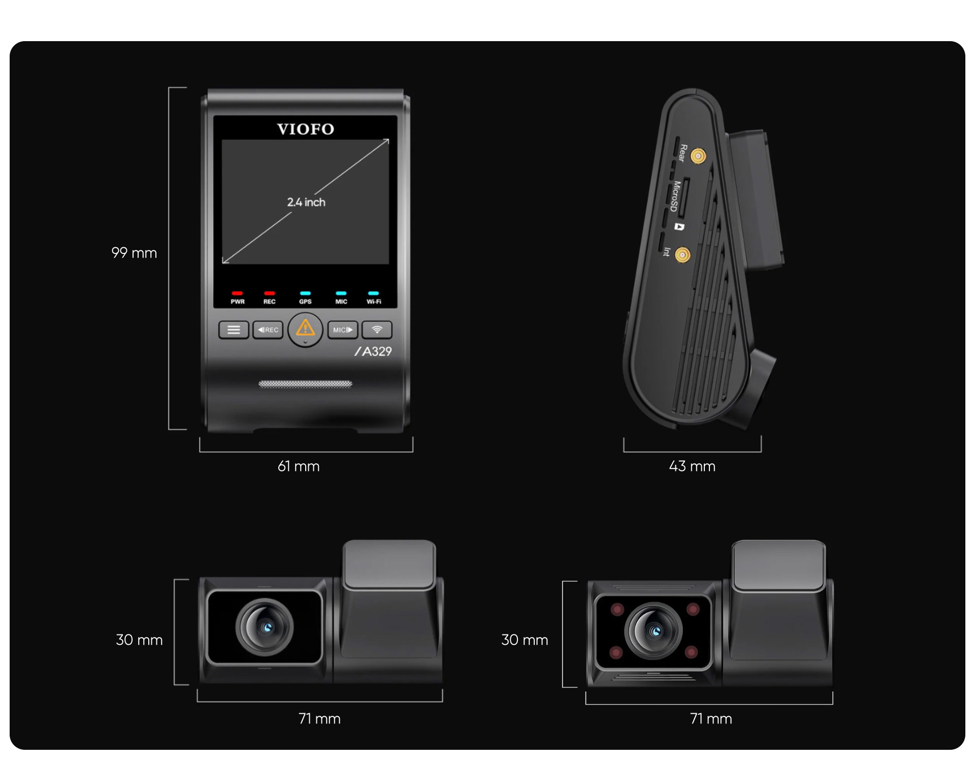 viofo 4K A329S dashcam 3CH-18