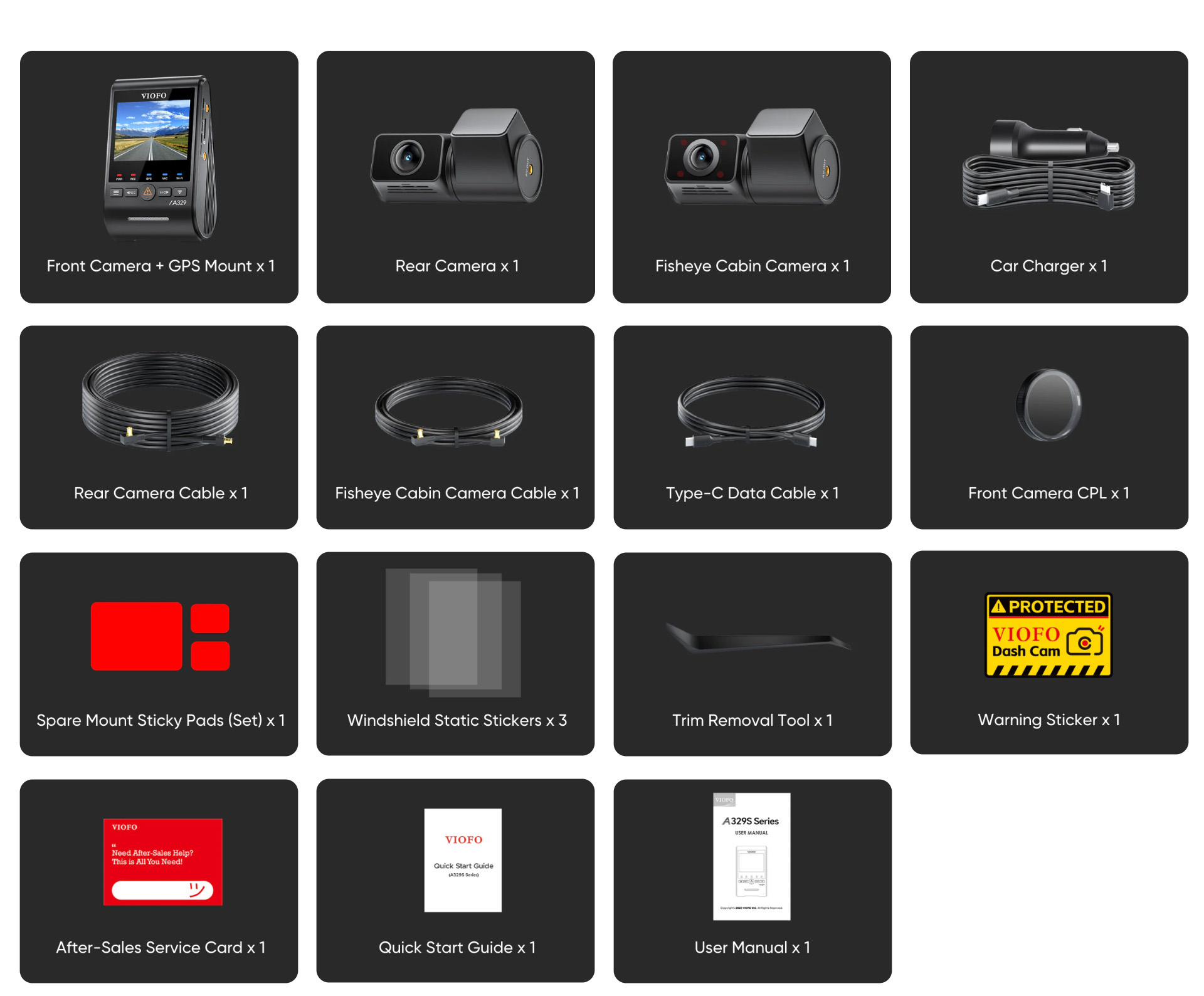 viofo 4K A329S dashcam 3CH-20