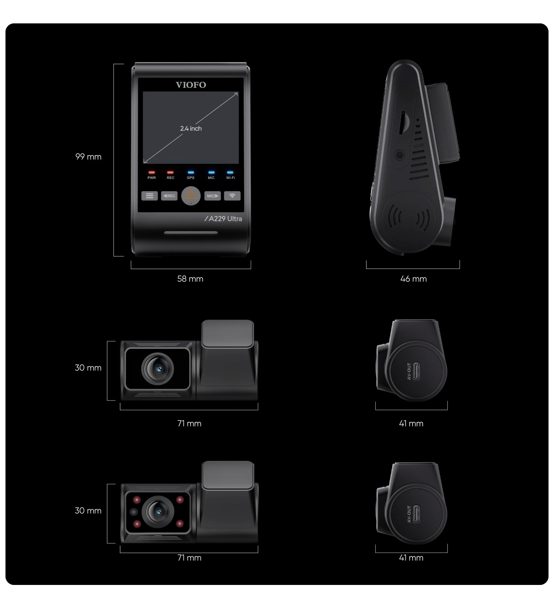 viofo 4K A229 ultra dashcam 3CH-13