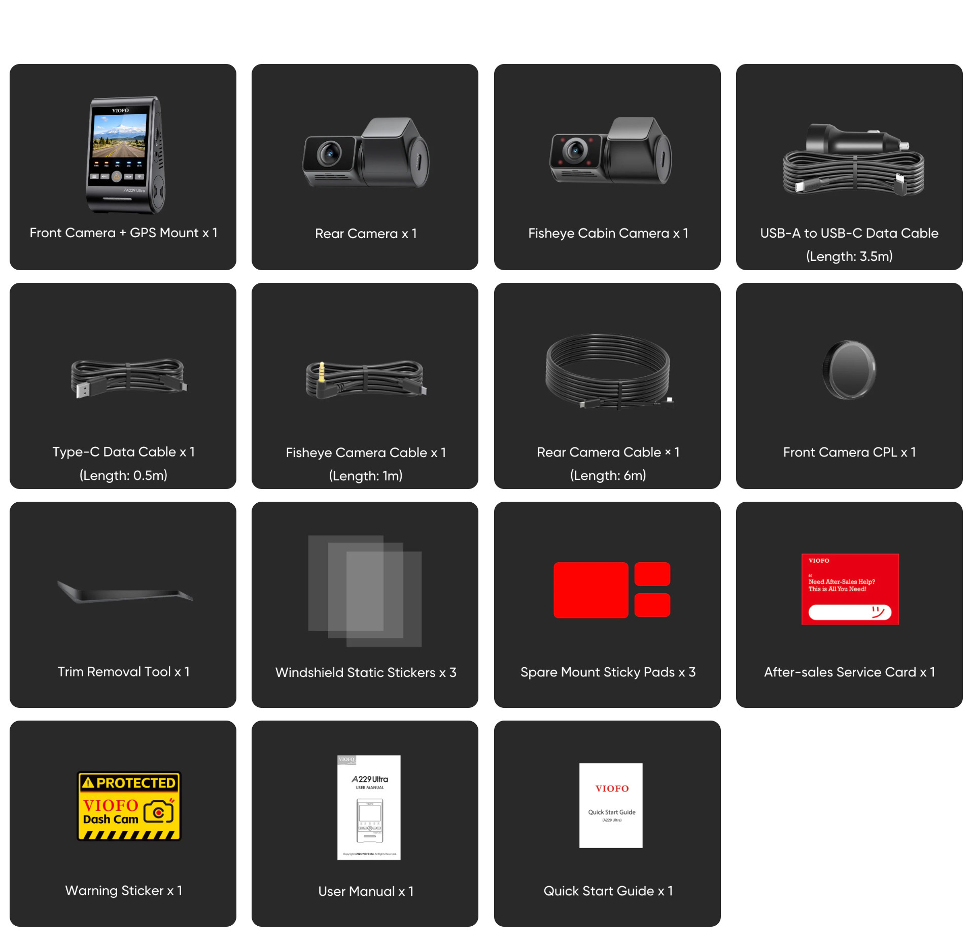 viofo 4K A229 ultra dashcam 3CH-15