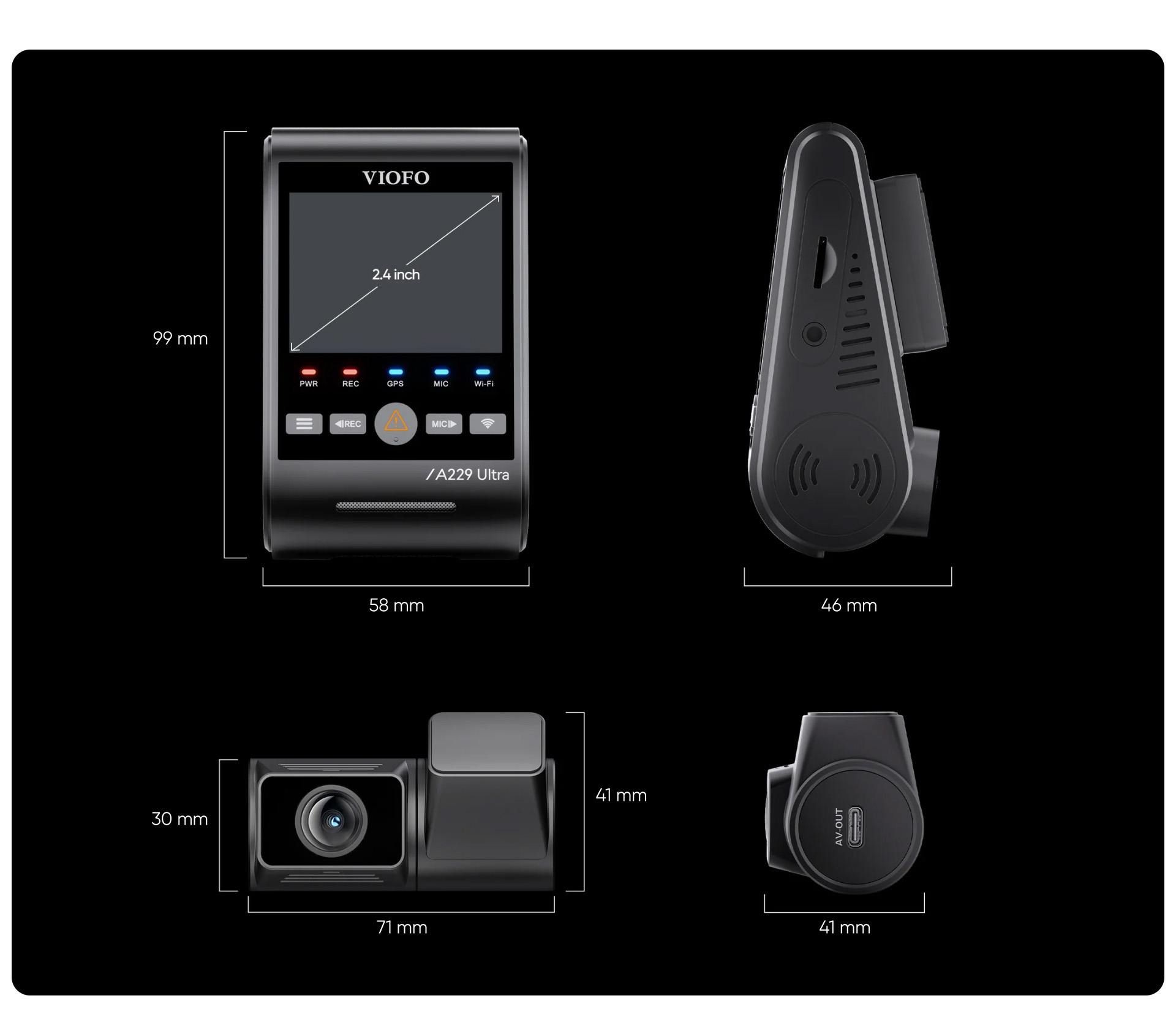 viofo 4K A229 ultra dashcam 3CH-13
