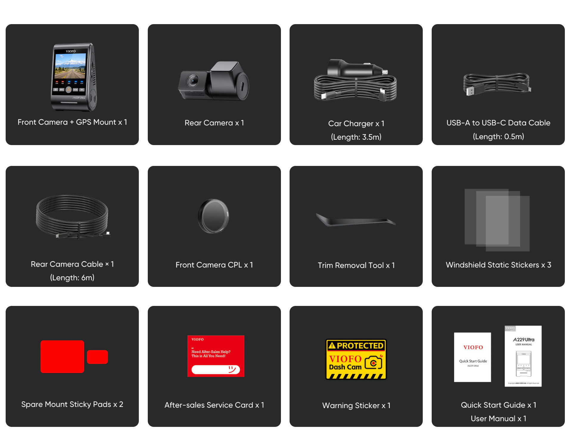 viofo 4K A229 ultra dashcam 3CH-15