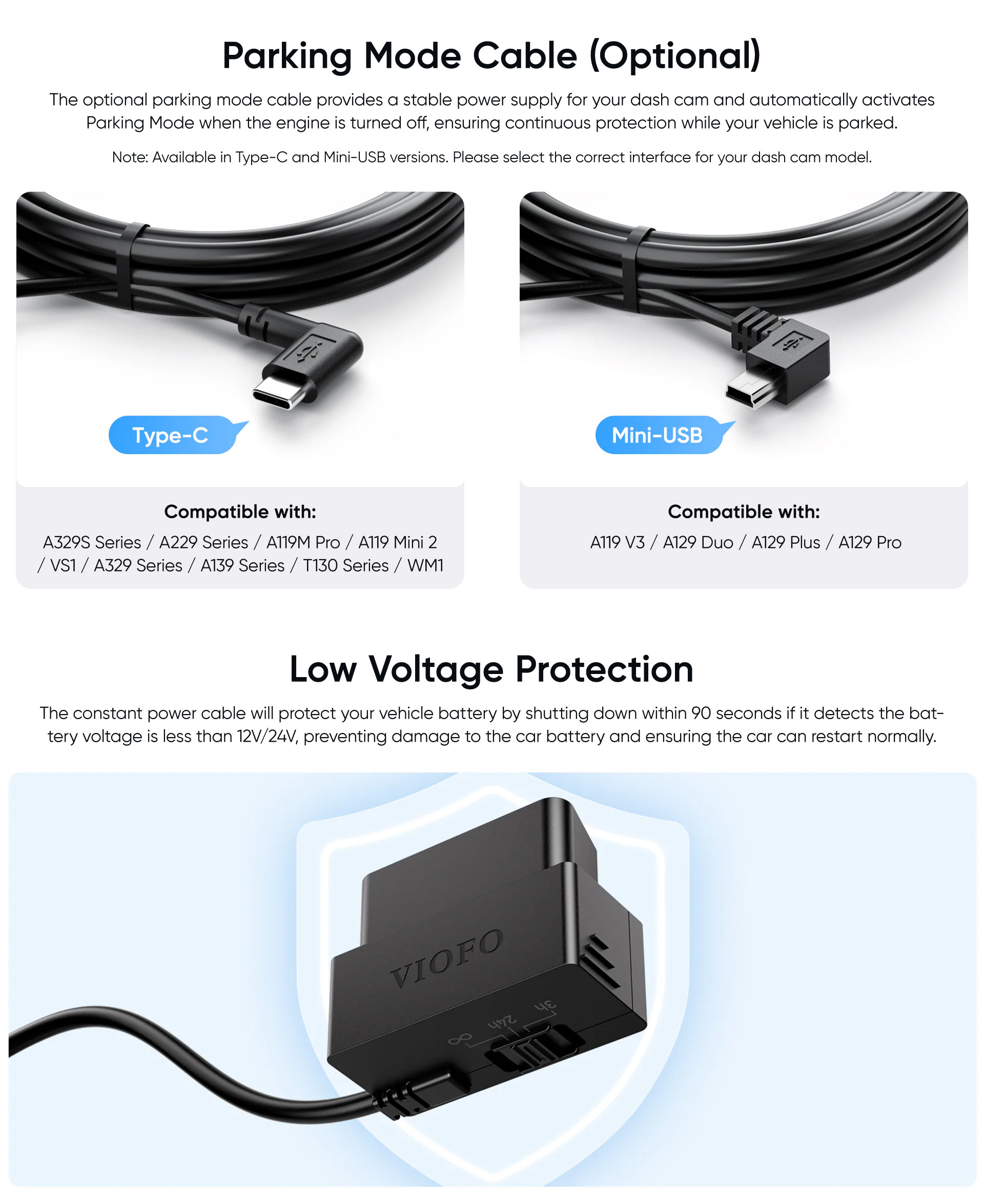 viofo Power cable op100-5