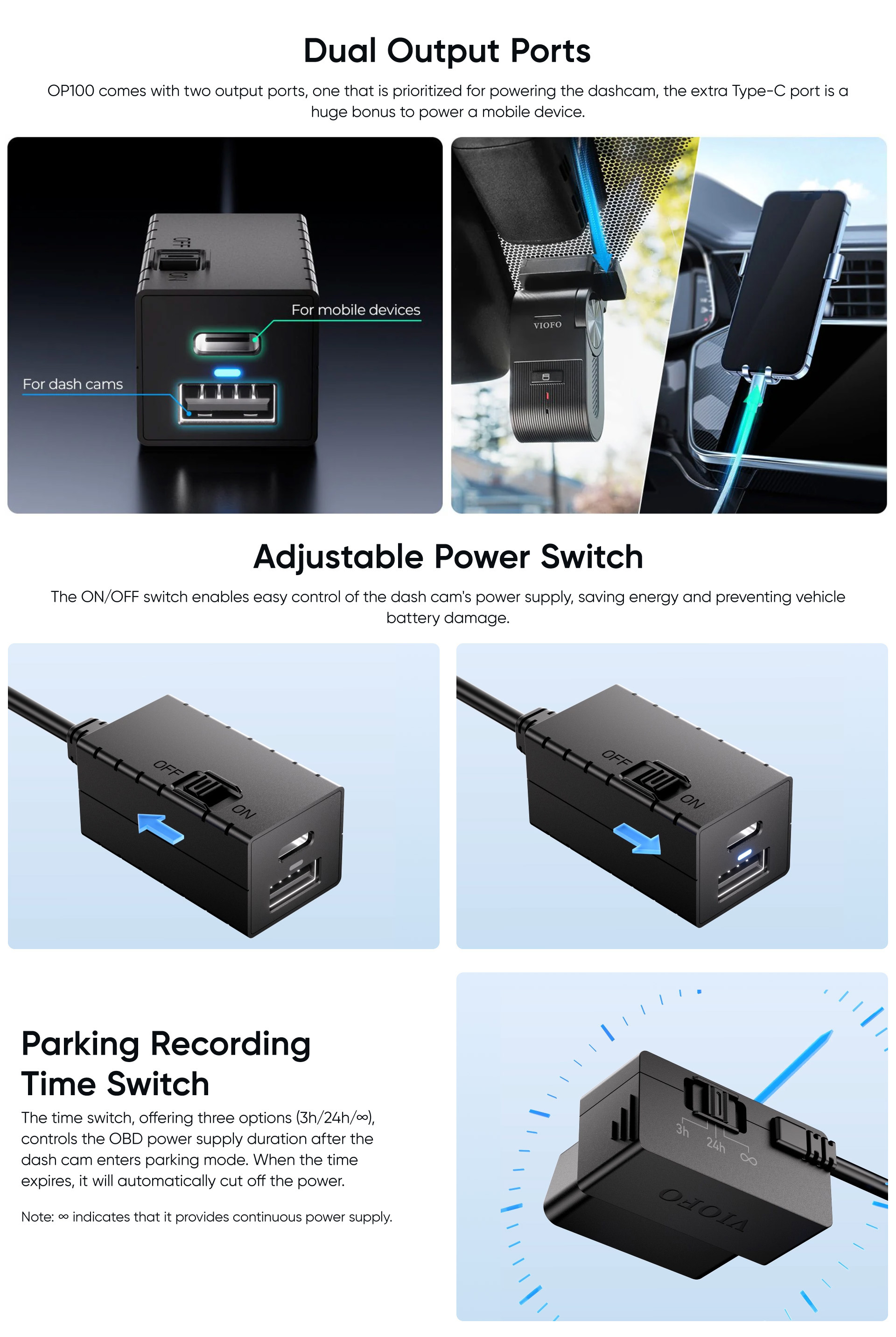 viofo Power cable op100-3