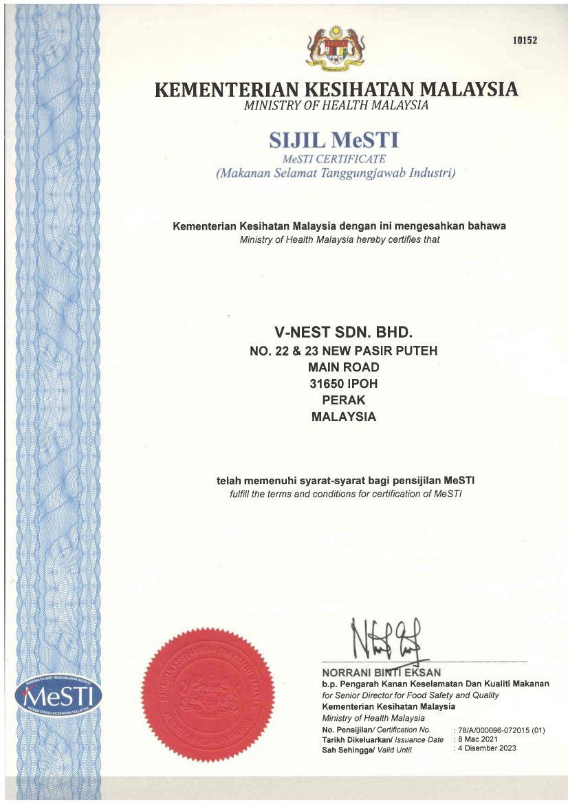 MESTI Certificate- MOH  EX 041223