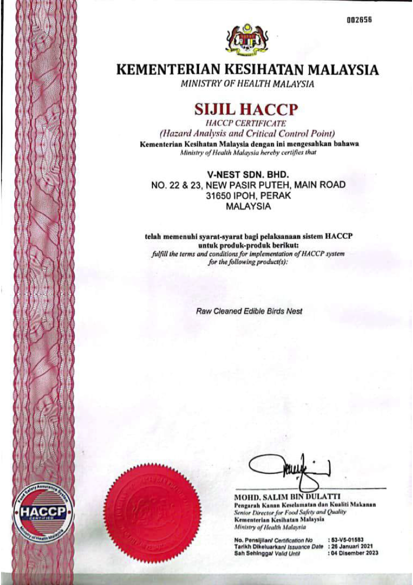 HACCP Certificate- MOH EX 041223