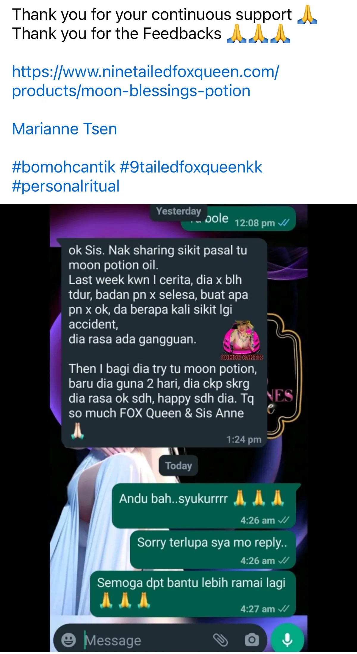 Testimonial - Moon Potion