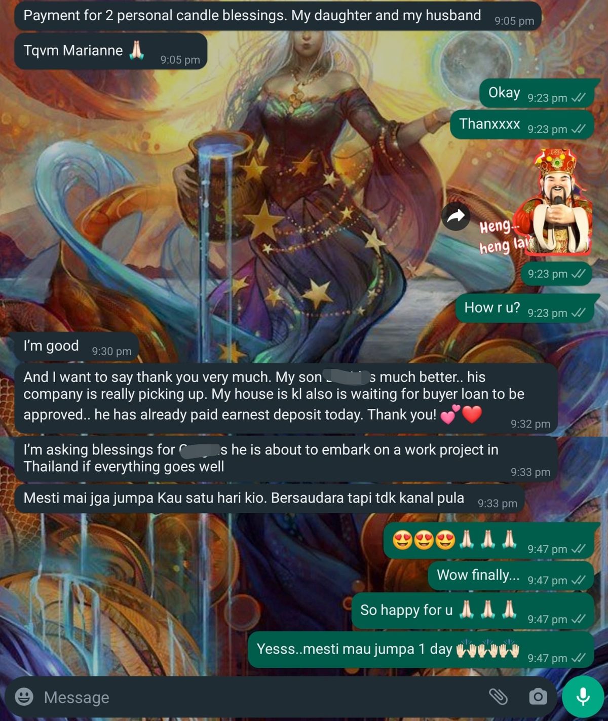 Candle Blessing Testimonial