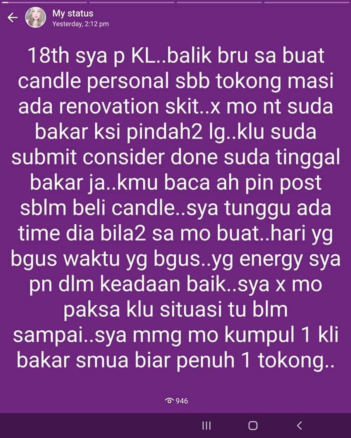 Candle Blessing Update