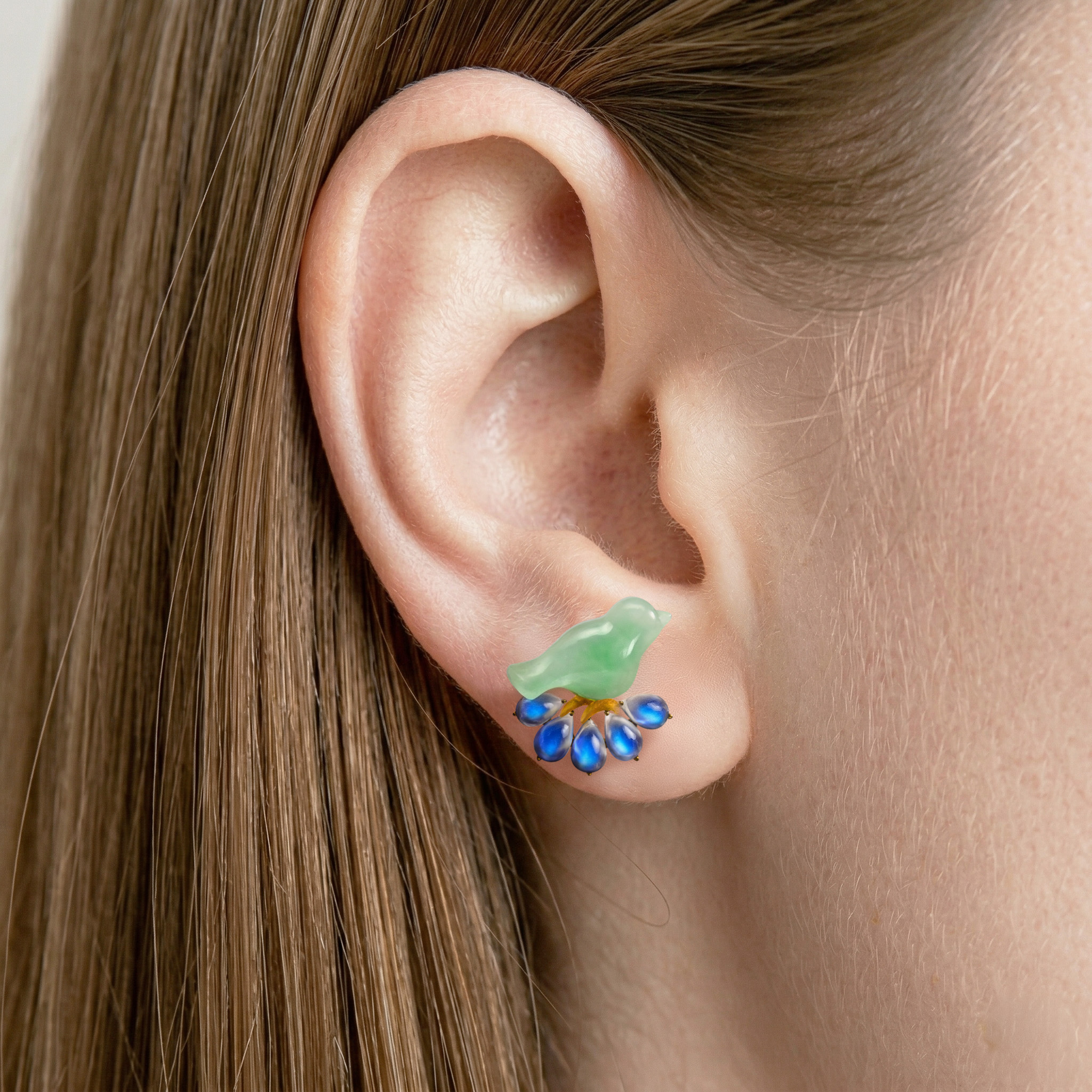 青鳥花雨夜耳環 形象圖