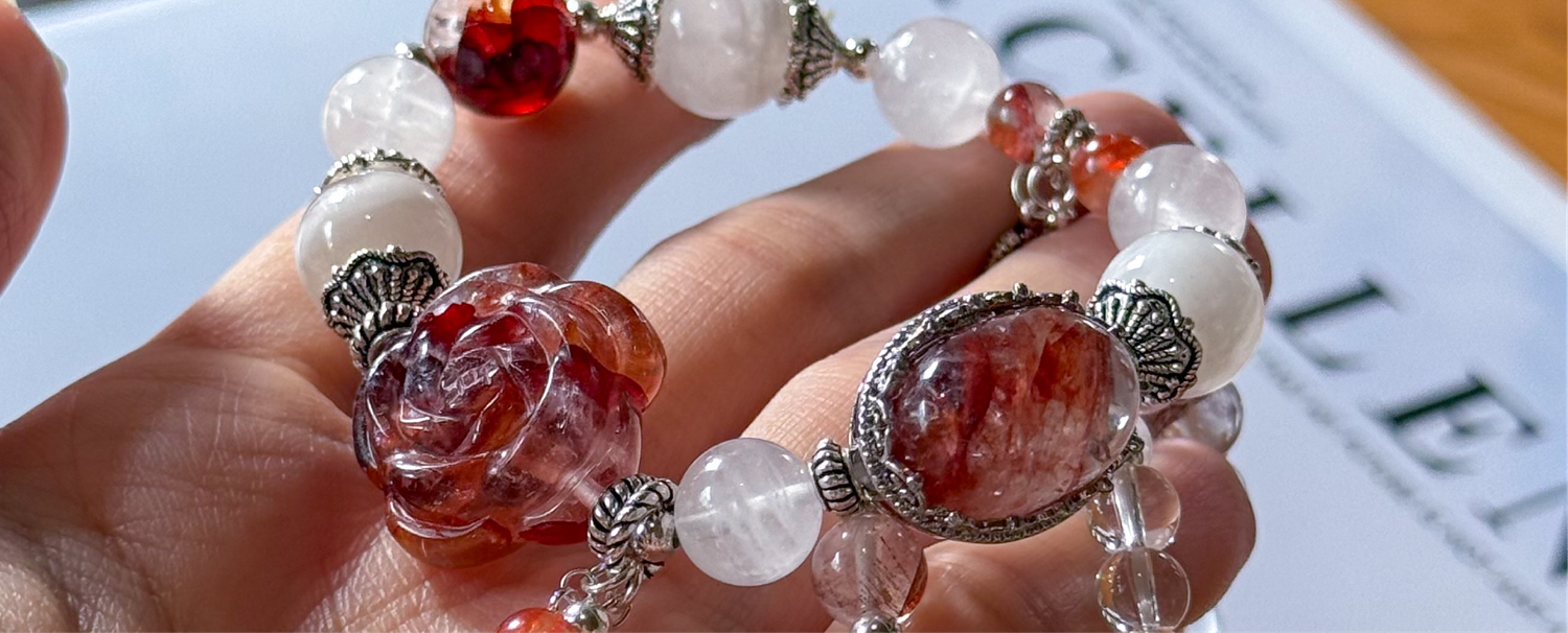 Charzoe.handmade天然水晶手鍊設計 | 緋紅月季