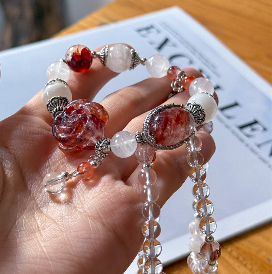 Charzoe.handmade天然水晶手鍊設計 | 緋紅月季