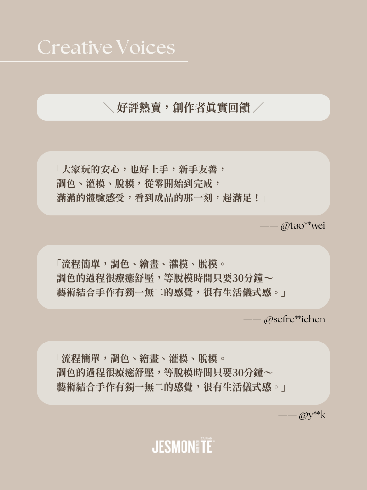 Jesmonite 爵石 AC100 DIY材料包內容物 礦石粉樹脂顏料模具35
