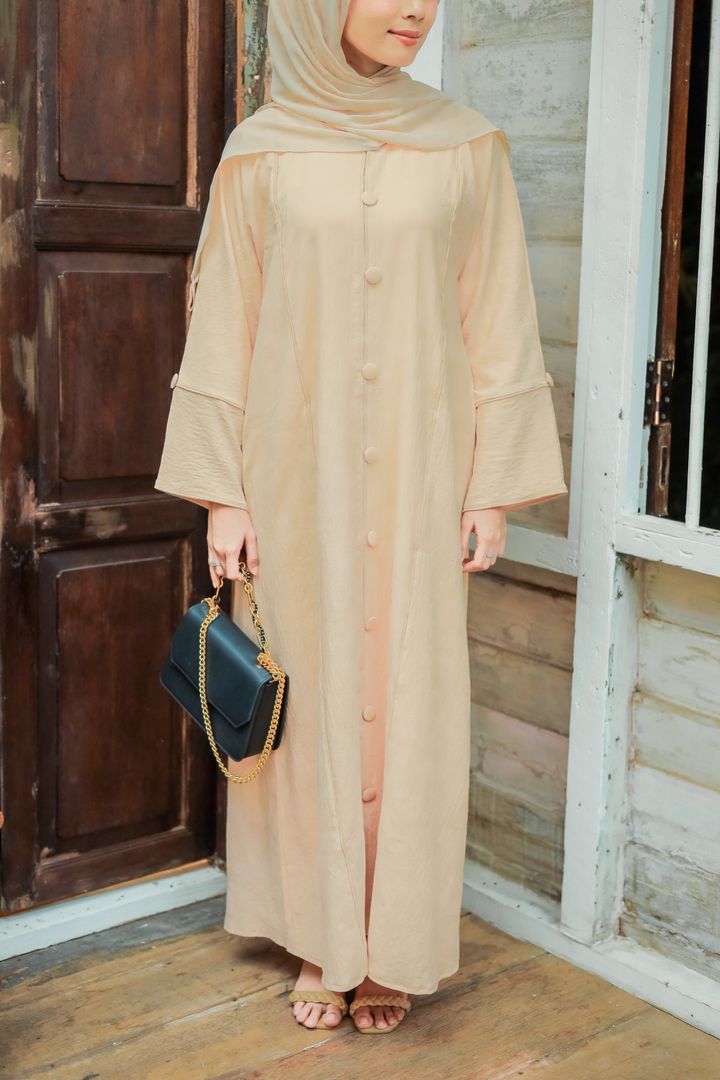 Aleena Abaya Beige
