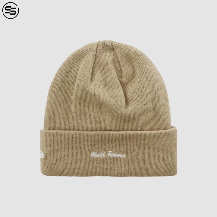 Supreme New Era Box Logo Beanie-Dark Sand-FW23BN26-0888977002469