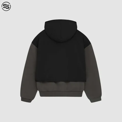 NYLON FLEECE HOODED SWEATER (INK/ JET BLACK)-202SP244320F