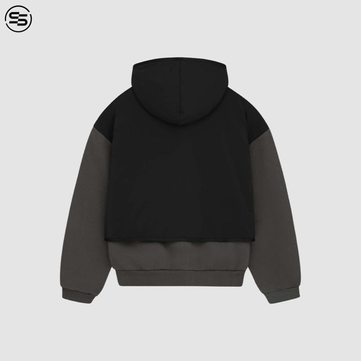 NYLON FLEECE HOODED SWEATER (INK/ JET BLACK)-202SP244320F