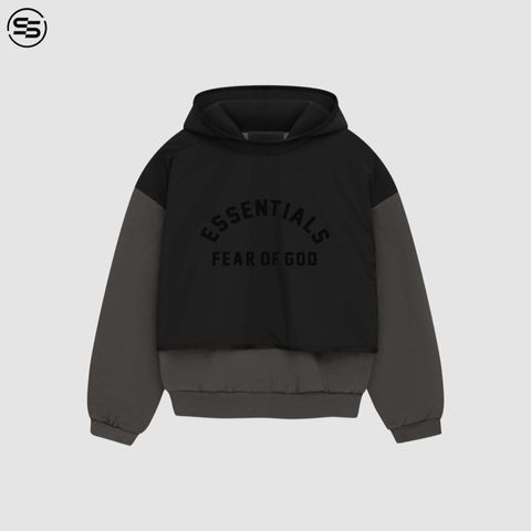 NYLON FLEECE HOODED SWEATER (INK/ JET BLACK)-202SP244320F