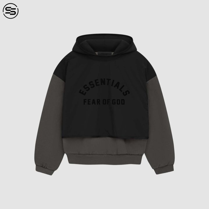 NYLON FLEECE HOODED SWEATER (INK/ JET BLACK)-202SP244320F