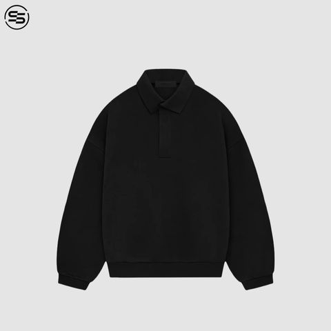 FEAR OF GOD ESSENTIALS
LONG SLEEVE POLO SHIRT - JET BLACK-192SP244394F