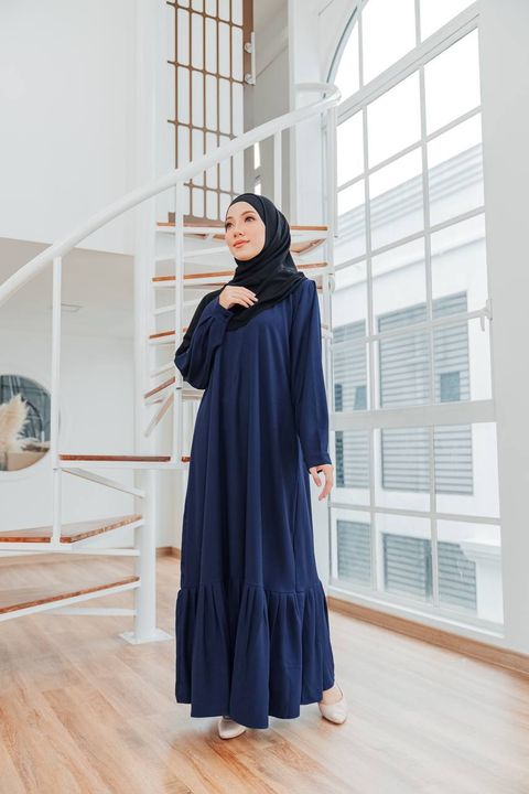 muslimah dress navy blue