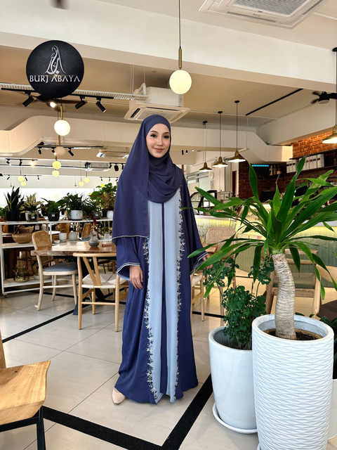 abaya grey cantik