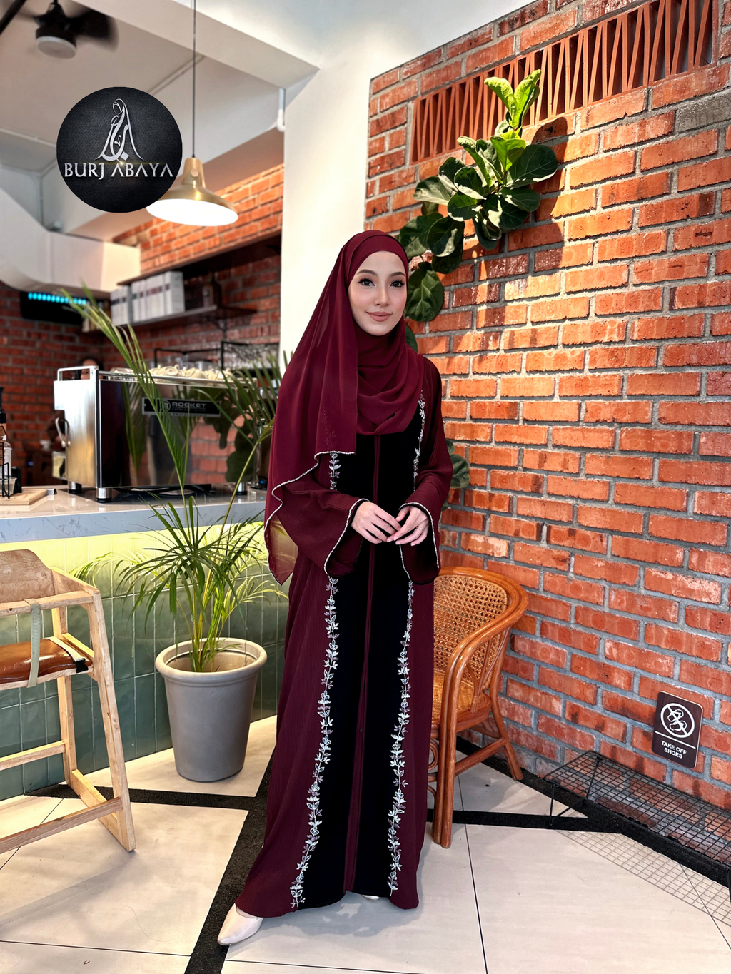 abaya iznik maroon jubah