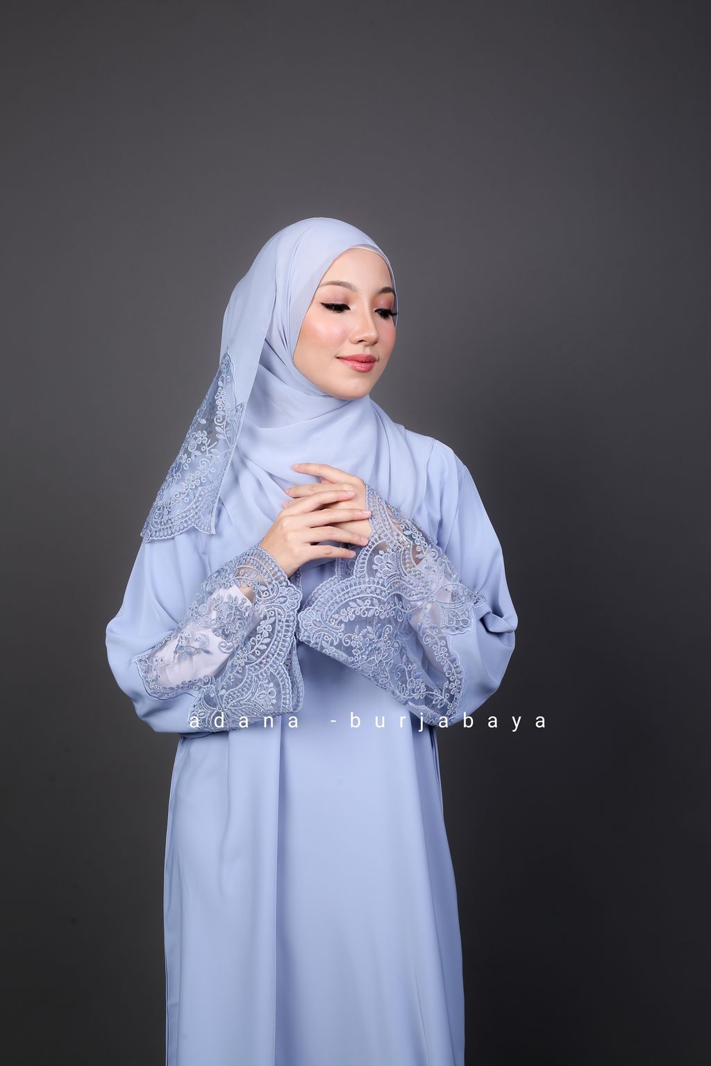 jubah dubai baby blue